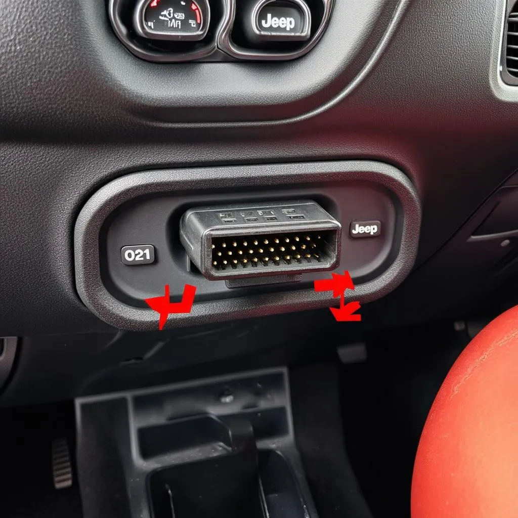 OBD2 Port on a Jeep